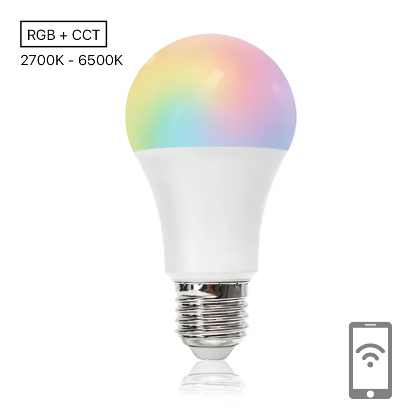 wB LED WiFi inteligente A60 E27 9 W: optimiza tu hogar con esta bombilla de alta eficiencia. Controla la iluminación a distancia y crea ambientes personalizados. Ideal para cada ocasión.