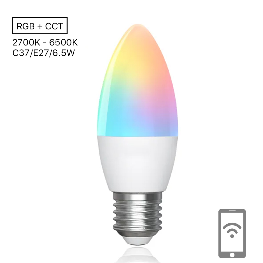 wB LED WiFi inteligente C37 E27 6,5 W