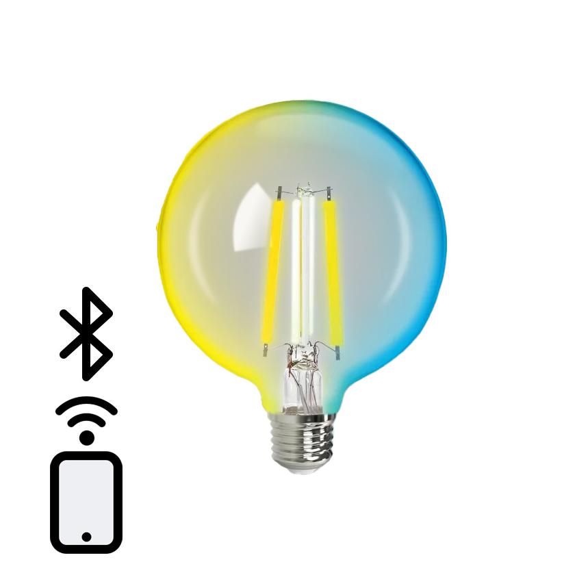 bombilla inteligente Bluetooth Mesh G125 6W CCT: ilumina tu hogar con estilo. Controla la luz, ajusta el color y la intensidad desde tu móvil para adaptarse a tu estado de ánimo.