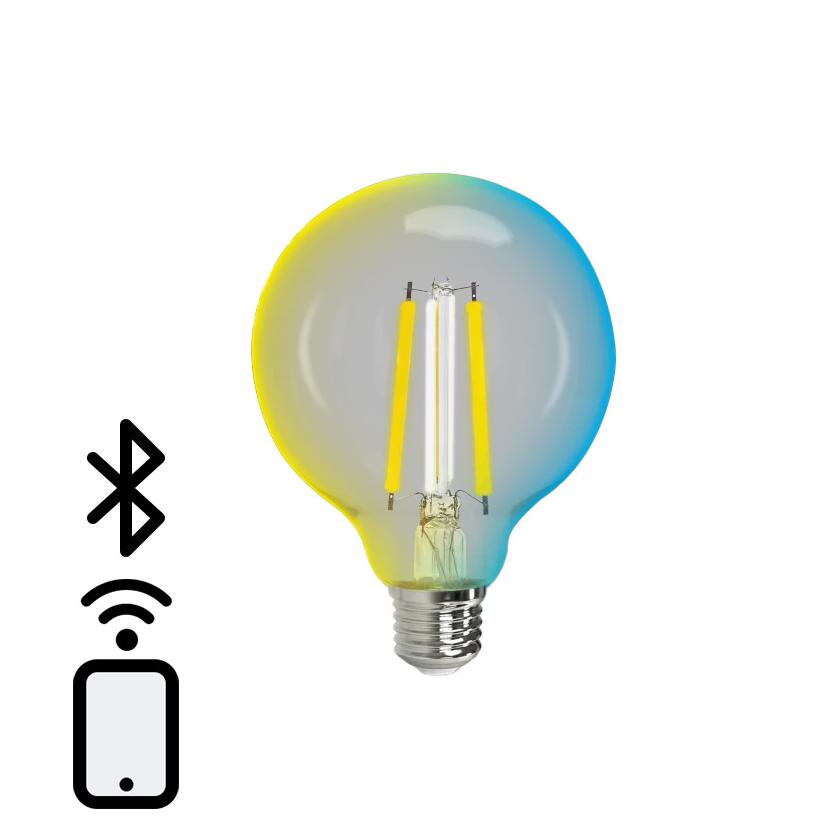 ilumina tu espacio con la Bombilla de Filamento Bluetooth Mesh Smart G95 de 6W CCT. Controla la luz de forma inteligente y personaliza la atmósfera a tu gusto al instante.