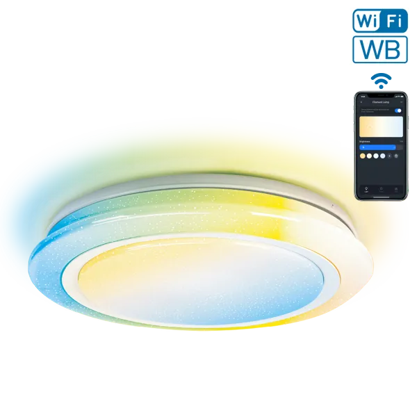 lámpara de techo wifi 27 w, control inteligente, luz regulable, diseño moderno; ideal para iluminar y decorar espacios con conectividad.